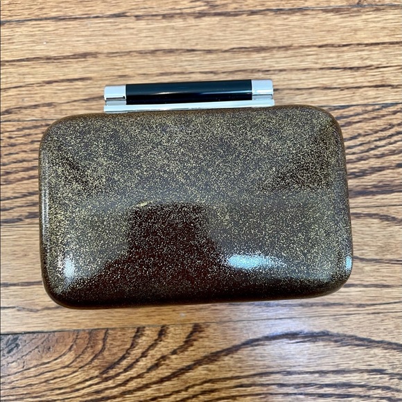 Diane Von Furstenberg Gold Metallic Evening Clutch - Picture 6 of 12